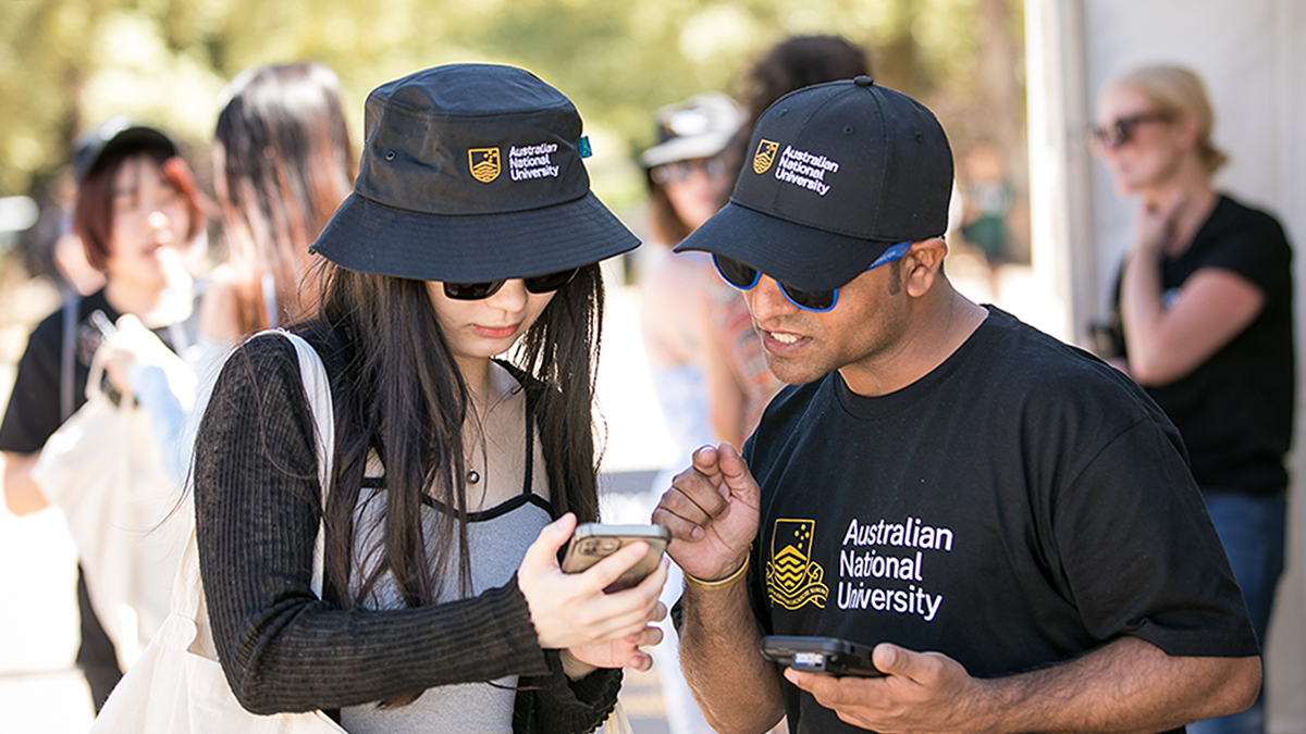 An ANU student asking question to a staff